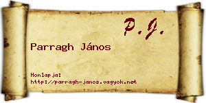 Parragh János névjegykártya