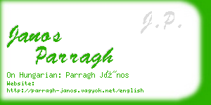 janos parragh business card